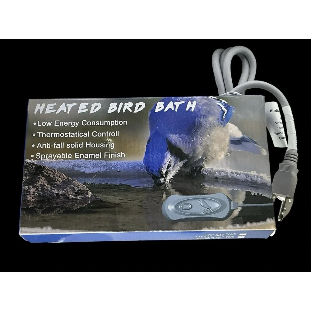 Outdoor Bird Bath Heater De-Icer Thermostatical Control Low Energy 80W